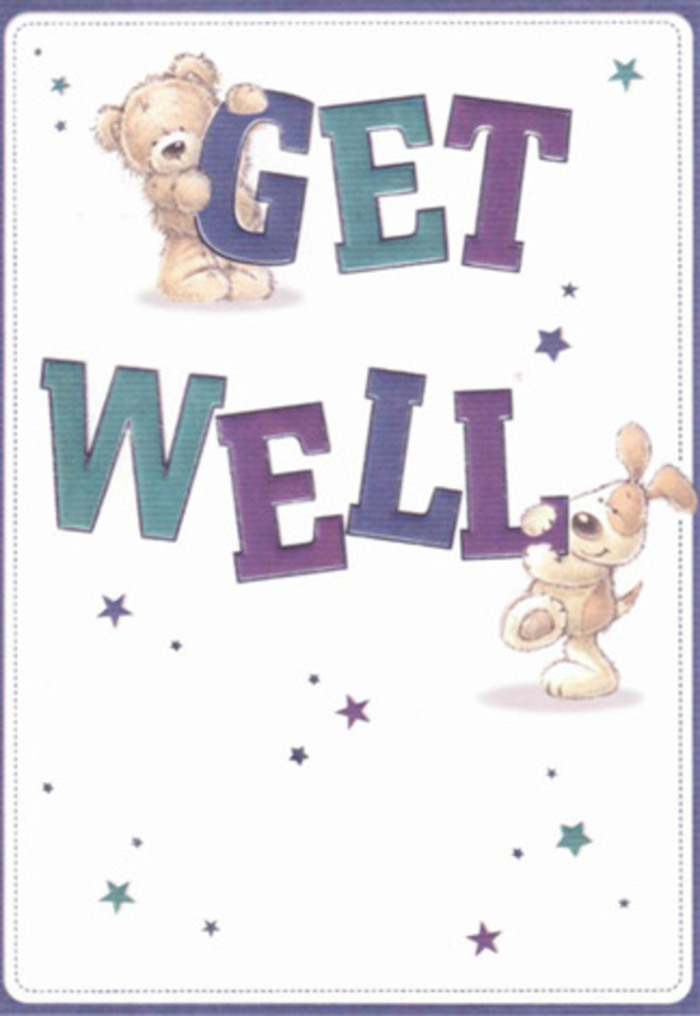 Celebrating acts of gentle kindness so common in Bishop's Stortford, this get well card combines the playful camaraderie of a fluffy teddy bear and an eager puppy with artistry as nurturing as a hand-crafted bouquet from the high street. The bear, rendered with touchable softness, leans lovingly over the vibrant purple-shaded 'GET,' while the floppy-eared dog grounds the lively blue-green 'WELL.' Swirls of tiny stars in shades of indigo and lavender swirl around the pair, mirroring the uplifting swirl of friendly greetings in Market Square. The creamy white background sets off each detail with hospital-like cleanliness-a comforting reminder of care and clarity. Looking closely, the artists' brush captures the plush textures and endearing expressions that give the card its sense of hope and presence. As the team at Flower Delivery Bishops Stortford knows, lifting someone's spirits comes down to thoughtful gestures, whether in a bouquet or a card like this: every element carefully chosen to soothe, encourage, and renew.